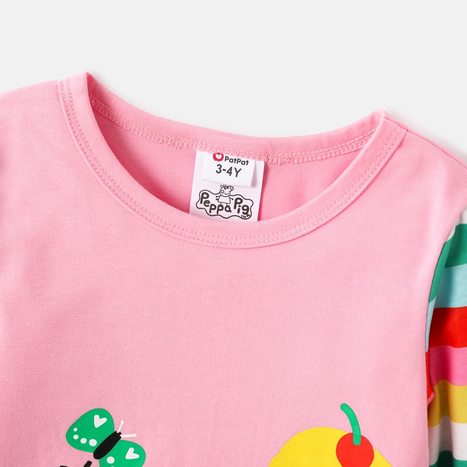 Peppa Pig Toddler Girl Striped Long-sleeve Cotton Dress Pink