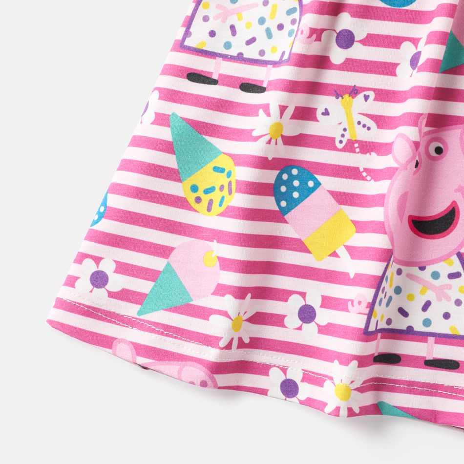 Peppa Pig Toddler Girl Mother's Day Stripe/Heart Print Short-sleeve Dress Multi-color big image 2