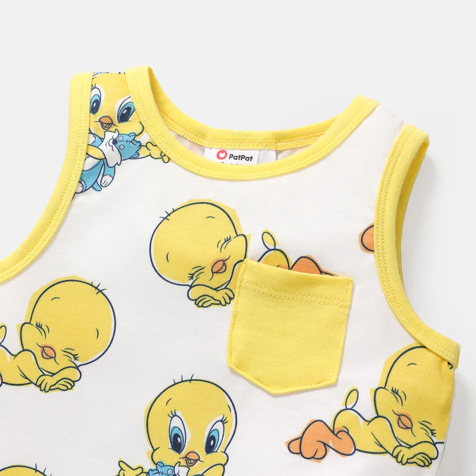 Looney Tunes 2 unidades Bebé Unissexo Bolso cosido Animais Infantil Sem mangas Conjunto para bebé luz amarela big image 2