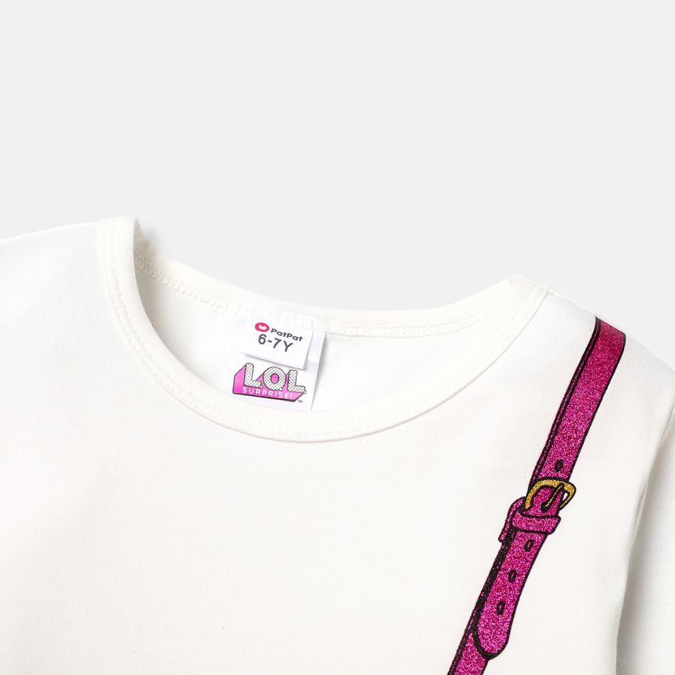 L.O.L. SURPRISE! Kid Girl Valentine's Day Bag Print Long-sleeve Cotton Dress White big image 4