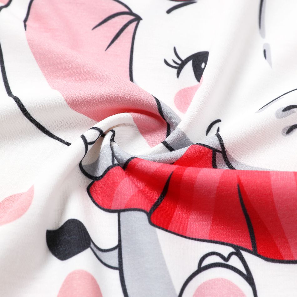 Baby Girl Short-sleeve Elephant & Dots Print Naia™ T-shirt Dress Pink big image 3