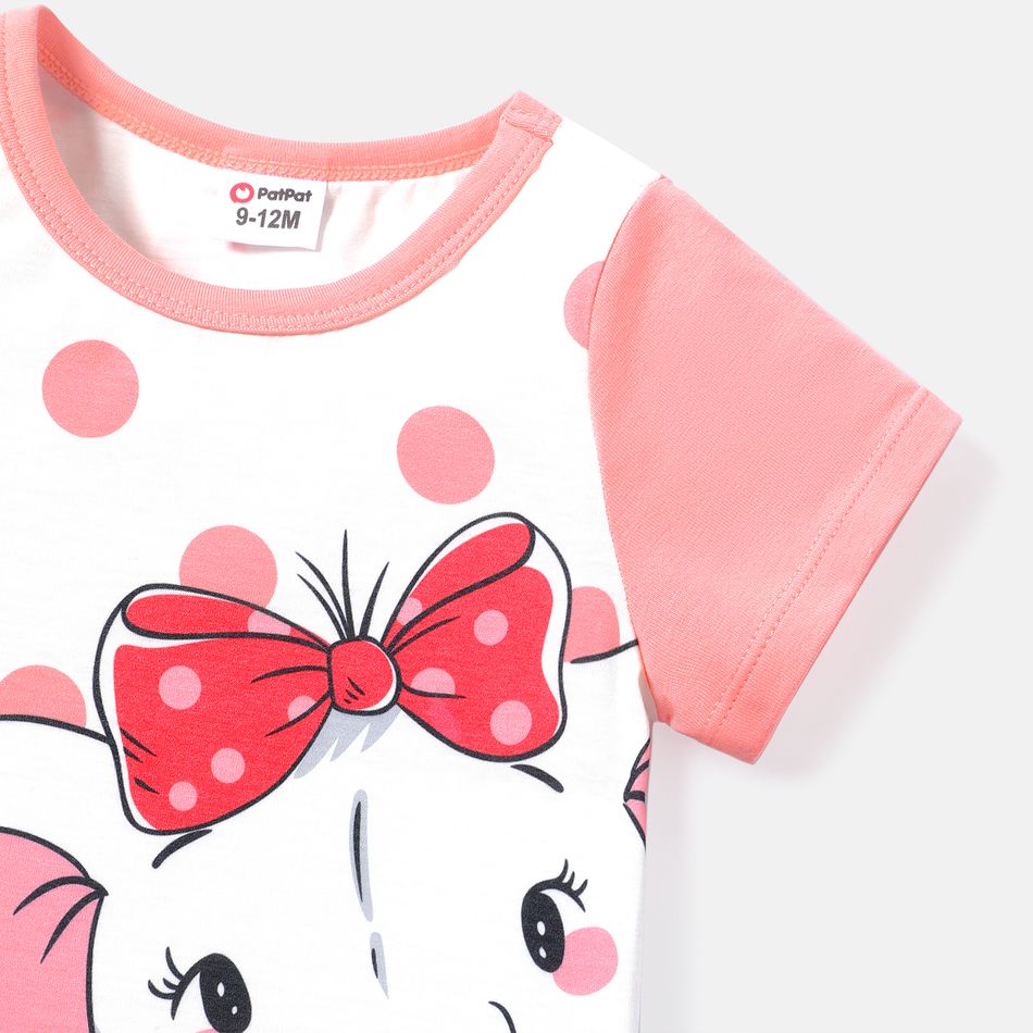 Baby Girl Short-sleeve Elephant & Dots Print Naia™ T-shirt Dress Pink big image 4
