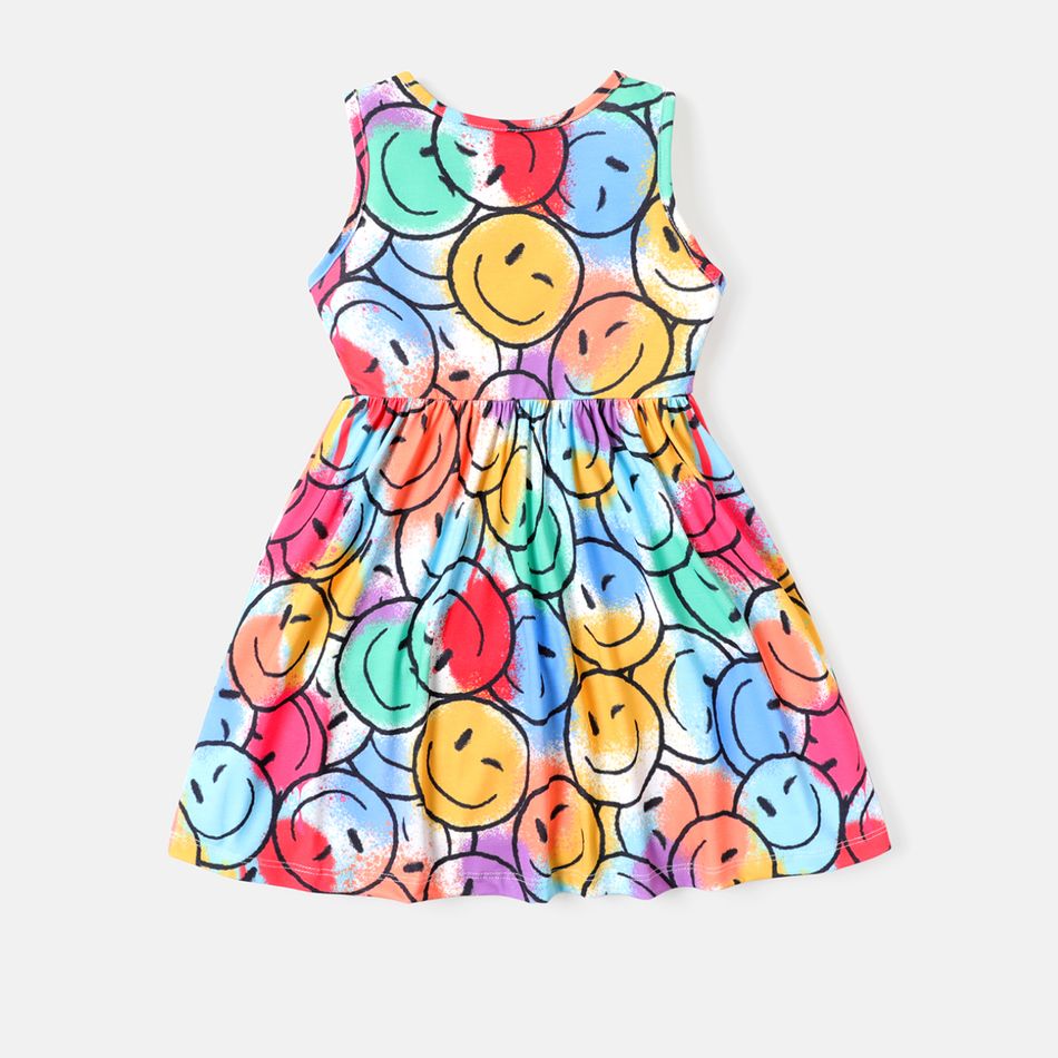 Naia Toddler Girl Tie Dyed Face Graphic Print Sleeveless Dress Colorful big image 5