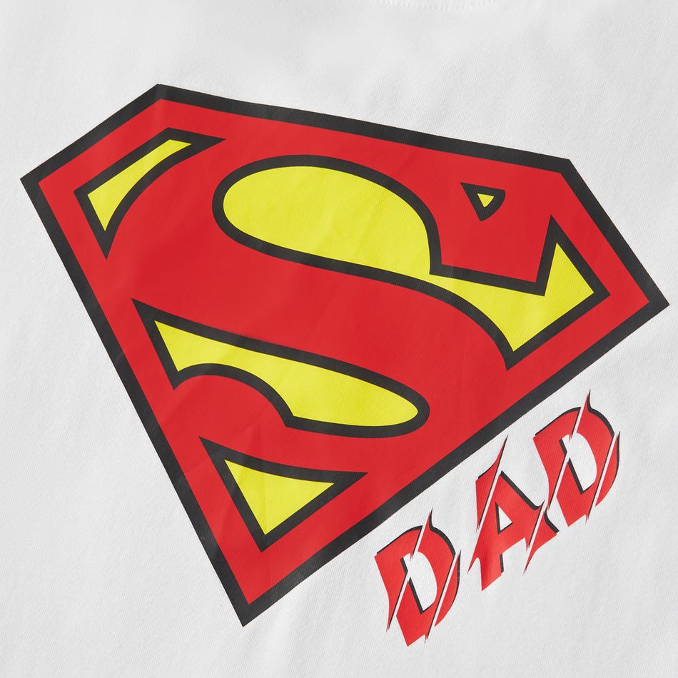 Superman بلايزر إطلالة العائلة طوق الجولة كم قصير أبيض big image 6