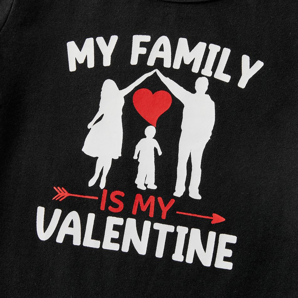 Family Matching 95% Cotton Short-sleeve Figure & Letter Print T-shirts redblack big image 9