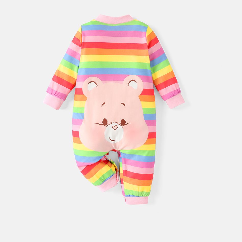 Care Bears Baby Boy/Girl Bear Patch Detail Striped Long-sleeve Jumpsuit Multi-color big image 2
