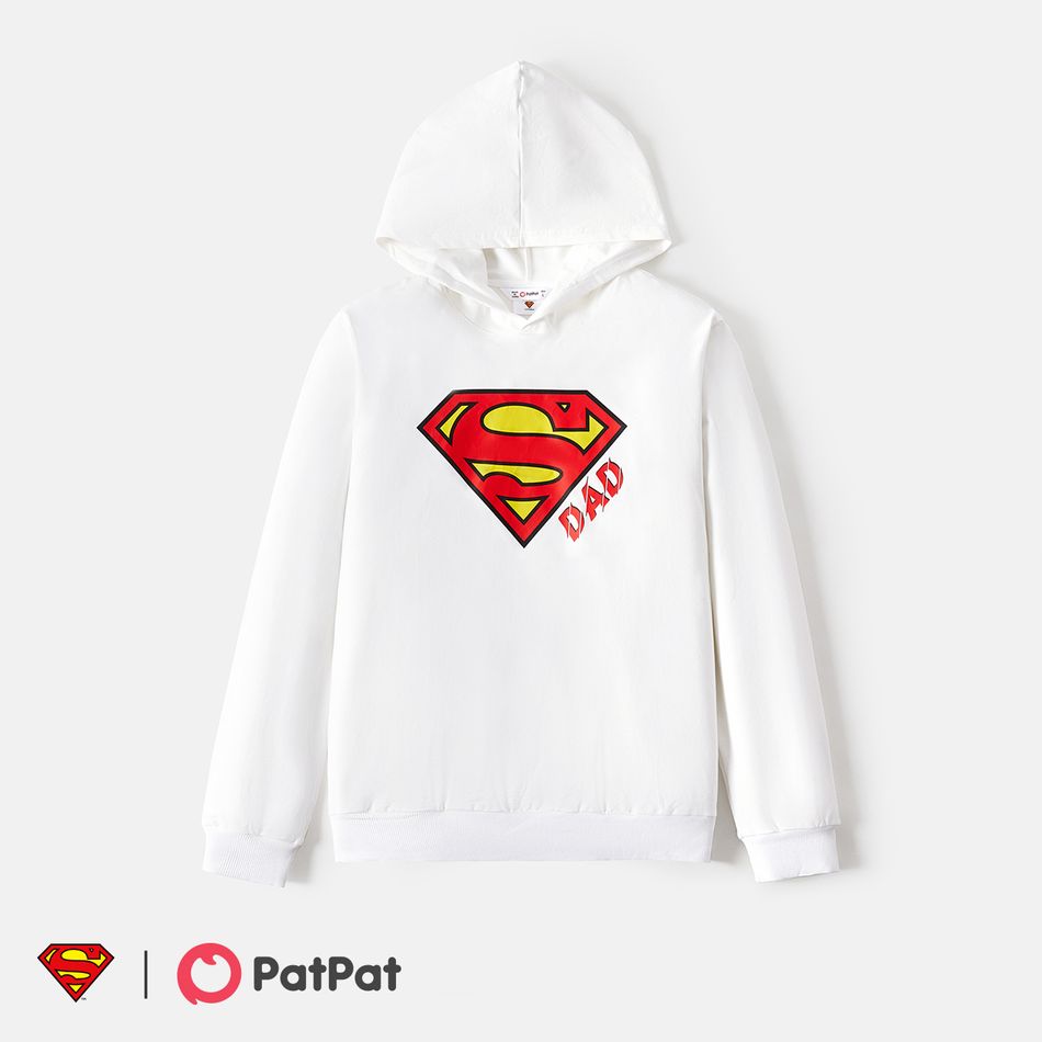 Superman Family Matching Cotton Long-sleeve Graphic Print White Hoodies White big image 2