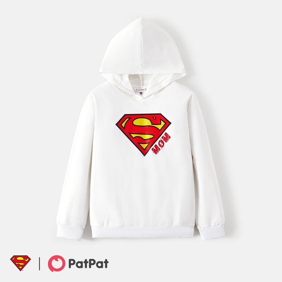 Superman Family Matching Cotton Long-sleeve Graphic Print White Hoodies White big image 6