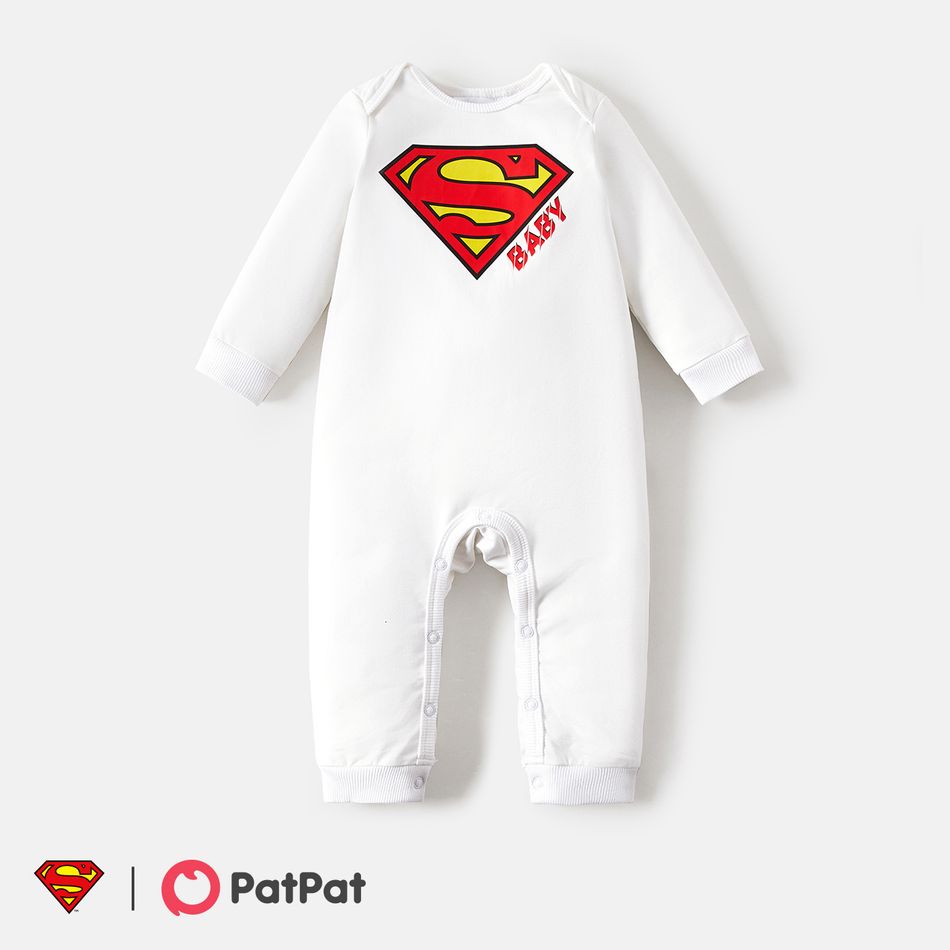 Superman Family Matching Cotton Long-sleeve Graphic Print White Hoodies White big image 15