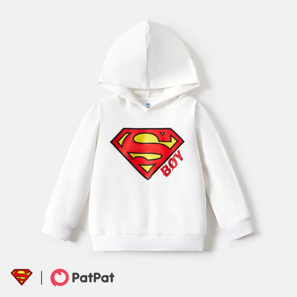 Superman Family Matching Cotton Long-sleeve Graphic Print White Hoodies White big image 10