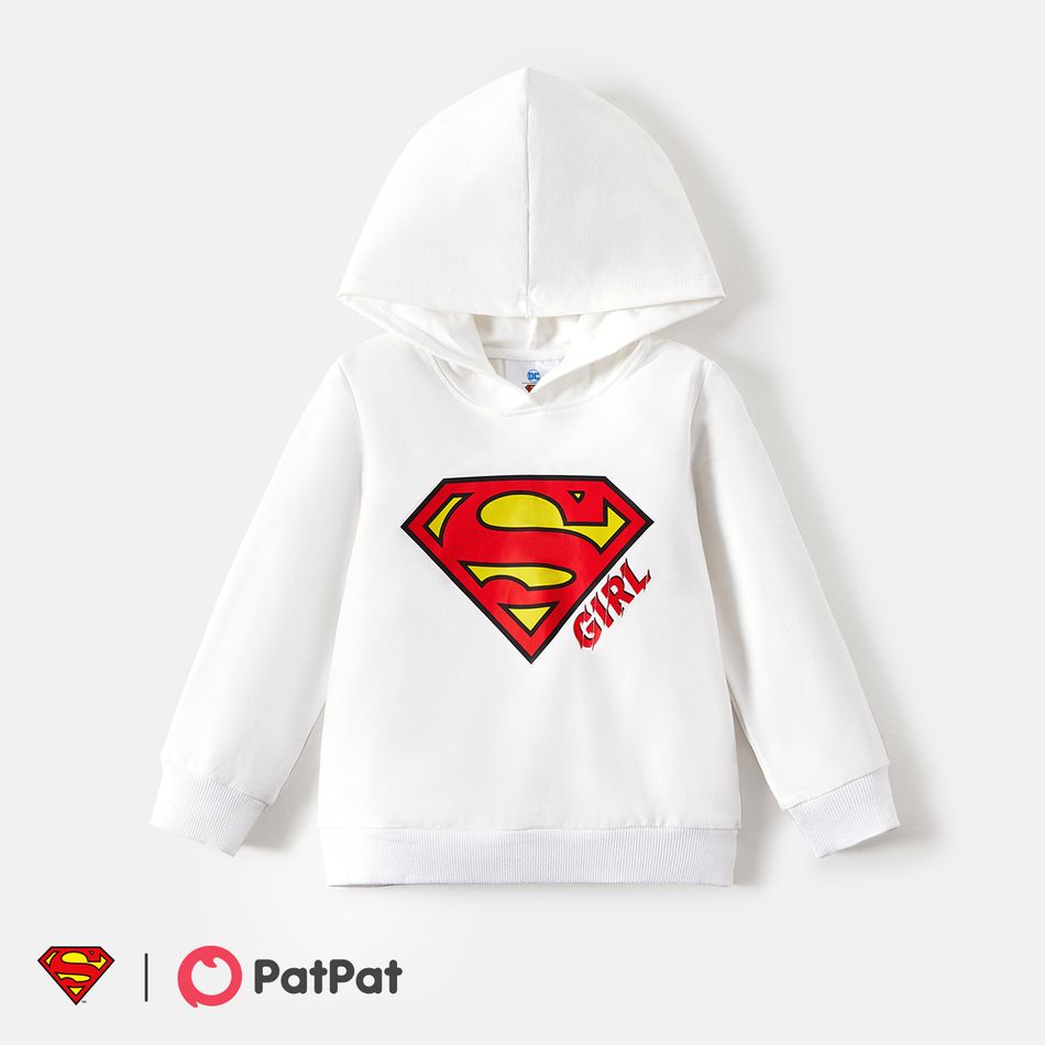 Superman Family Matching Cotton Long-sleeve Graphic Print White Hoodies White big image 12