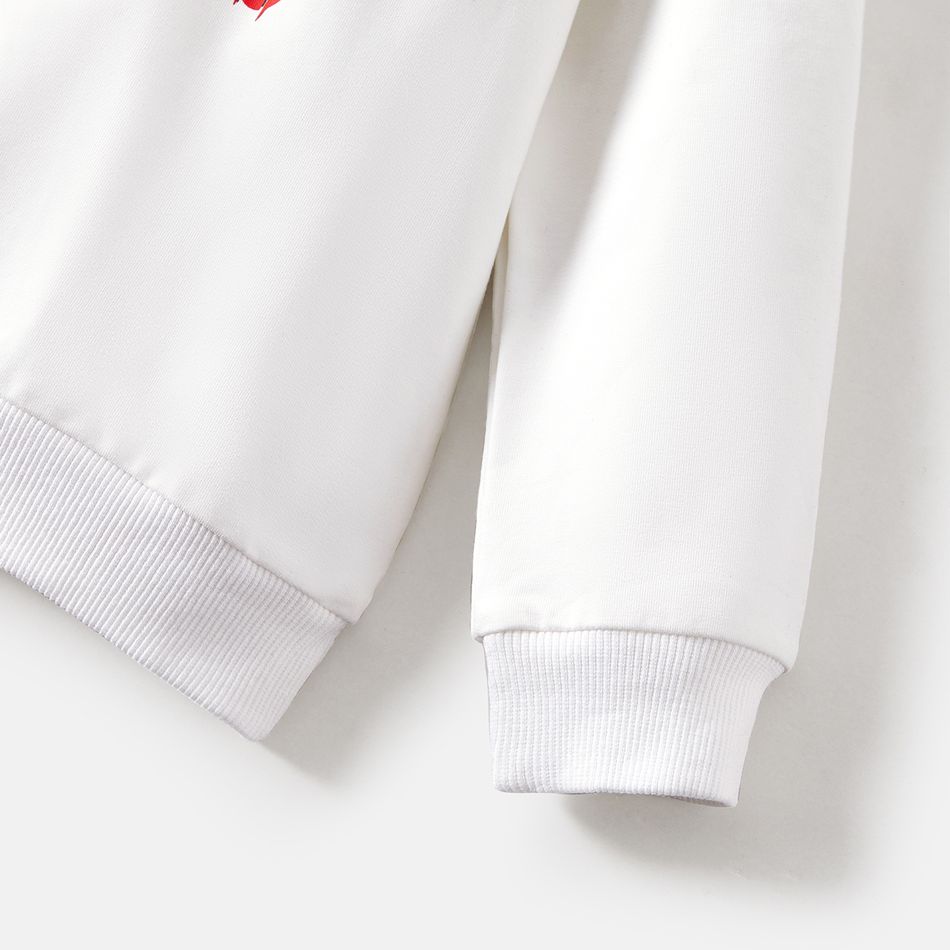 Superman Family Matching Cotton Long-sleeve Graphic Print White Hoodies White big image 5