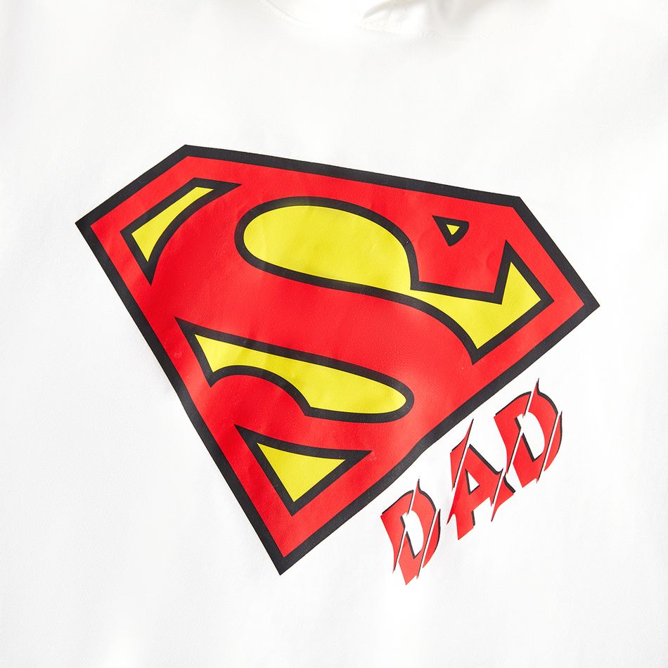 Superman Family Matching Cotton Long-sleeve Graphic Print White Hoodies White big image 3