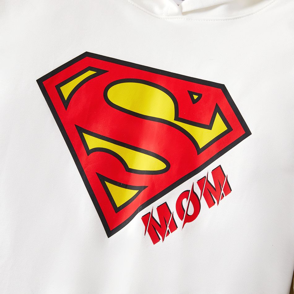 Superman Family Matching Cotton Long-sleeve Graphic Print White Hoodies White big image 7