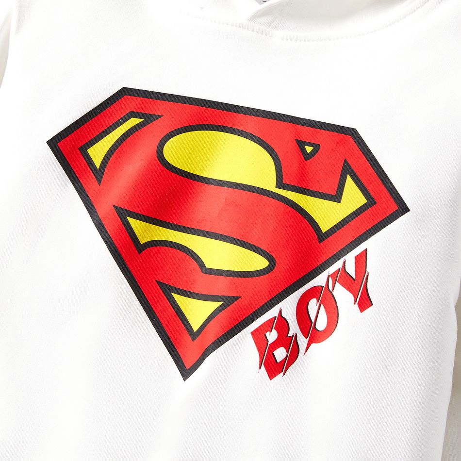 Superman Family Matching Cotton Long-sleeve Graphic Print White Hoodies White big image 11