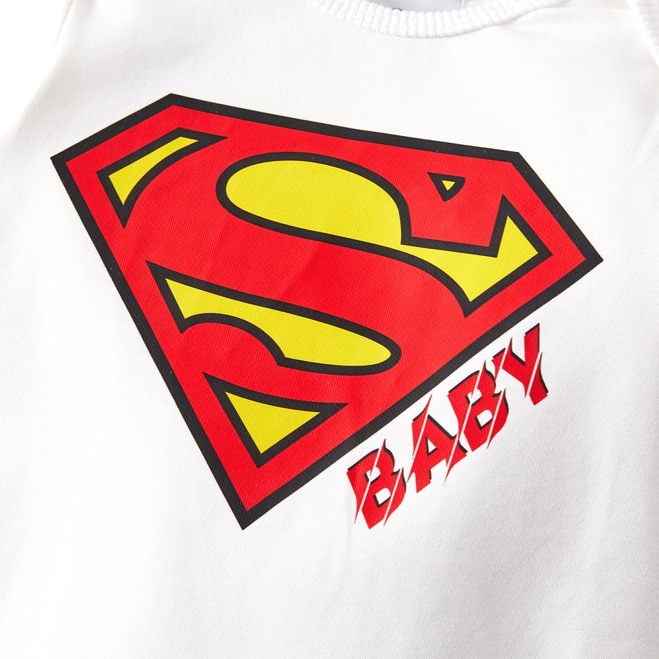 Superman Family Matching Cotton Long-sleeve Graphic Print White Hoodies White big image 19