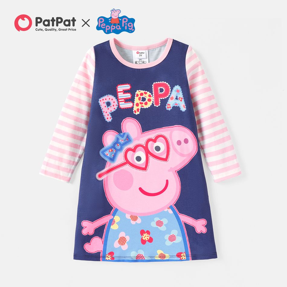 Peppa Pig Toddler Girl Naia Striped Long-sleeve Dress DENIMBLUE big image 6