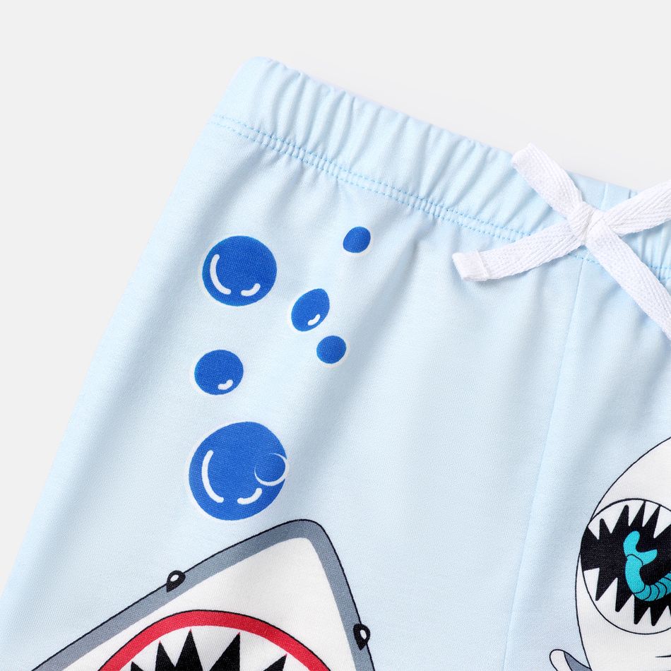 Naia Toddler Boy Shark Print Elasticized Shorts Light Blue big image 4
