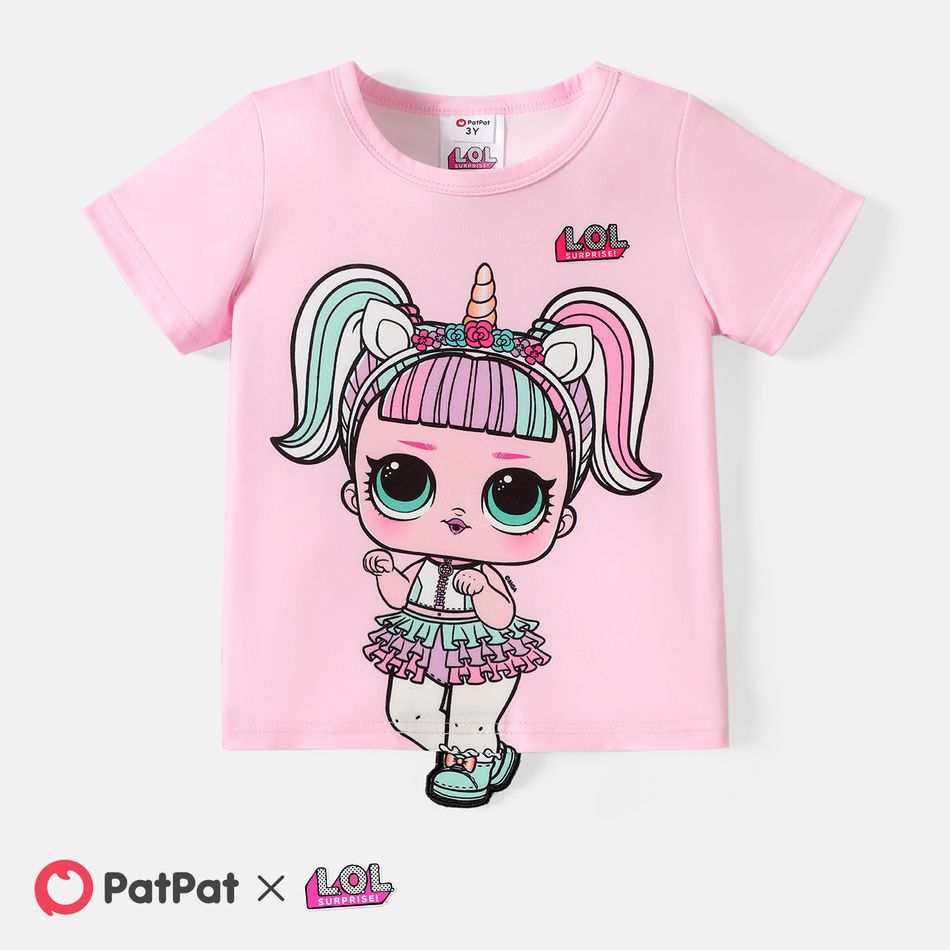 LOL Surprise Criança Menina Infantil Manga curta T-shirts Rosa big image 4