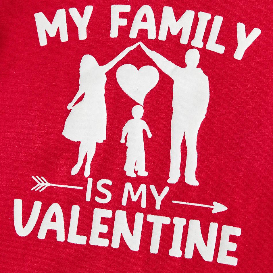 Family Matching 95% Cotton Short-sleeve Figure & Letter Print T-shirts redblack big image 10