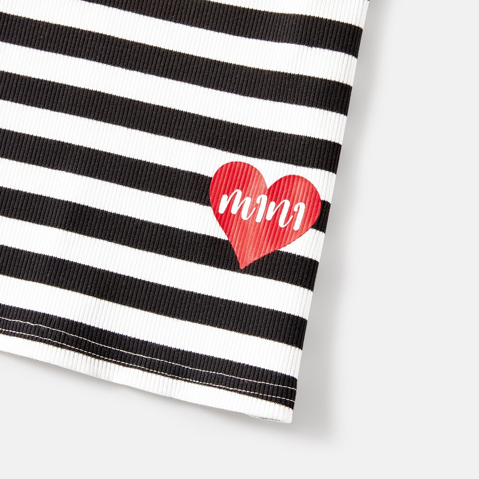 Valentine's Day Family Matching 95% Cotton Striped Short-sleeve Graphic Dresses and Polo Shirts Sets ColorBlock big image 16