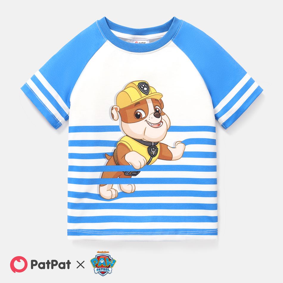 PAW Patrol Toddler Boy/Girl Naia Striped Short-sleeve Cotton Tee Blue big image 1