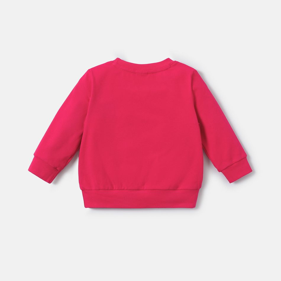 Baby Girl Cotton Letter Bee Print Pullover Sweatshirt Roseo big image 2