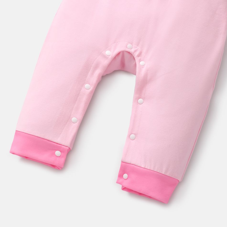 Care Bears Baby Boy/Girl Cotton Striped Short-sleeve Bear Print Jumpsuit Pink
