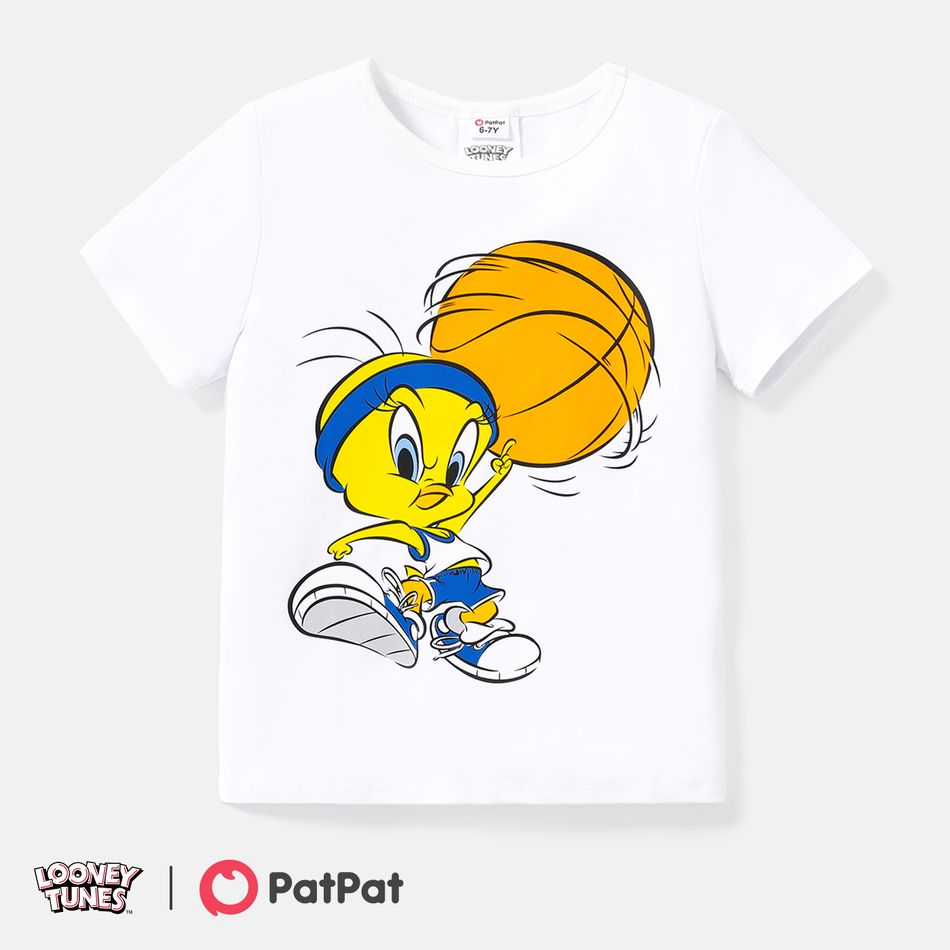 Looney Tunes Kid Boy Character Print Short-sleeve Cotton Tee White