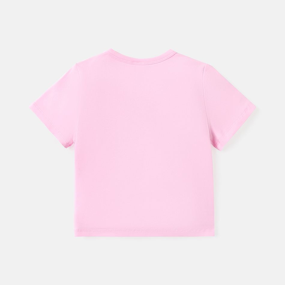 Kleinkinder Mädchen Krängel Süß Kurzärmelig T-Shirts rosa big image 2