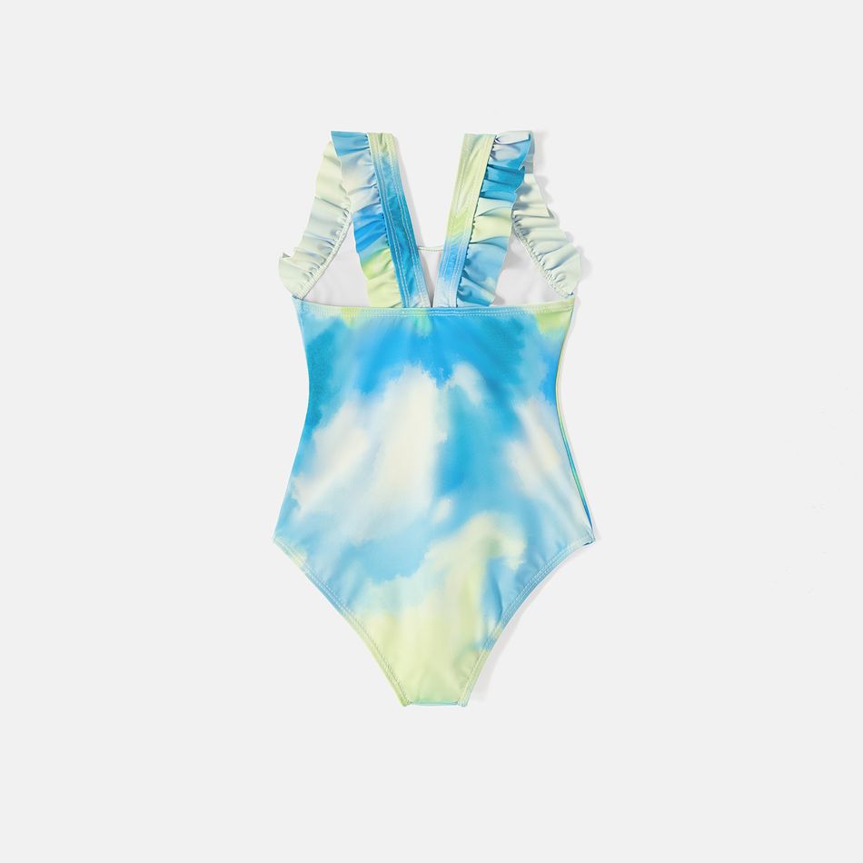 Family Matching Tie Dye Cut Out One-piece Swimsuit and Swim Trunks Multi-color big image 9