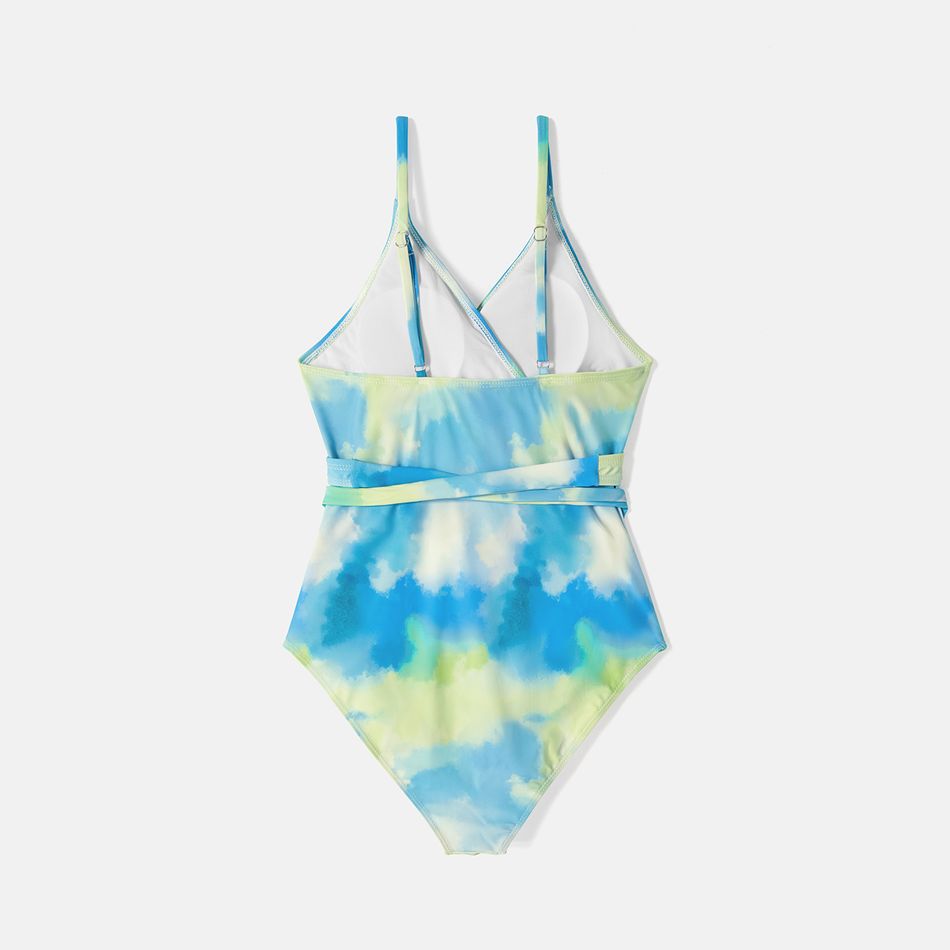 Family Matching Tie Dye Cut Out One-piece Swimsuit and Swim Trunks Multi-color big image 5