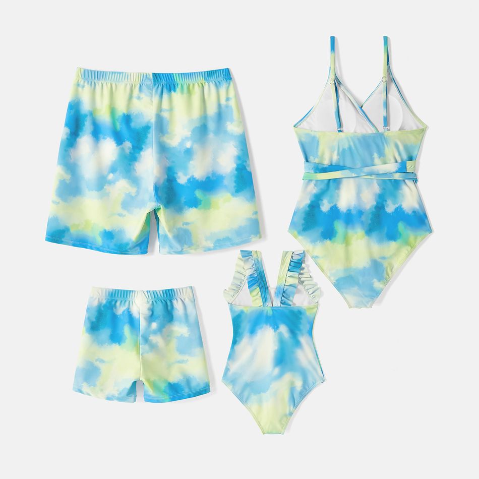 Family Matching Tie Dye Cut Out One-piece Swimsuit and Swim Trunks Multi-color big image 2