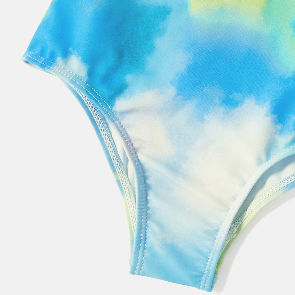 Family Matching Tie Dye Cut Out One-piece Swimsuit and Swim Trunks Multi-color big image 7