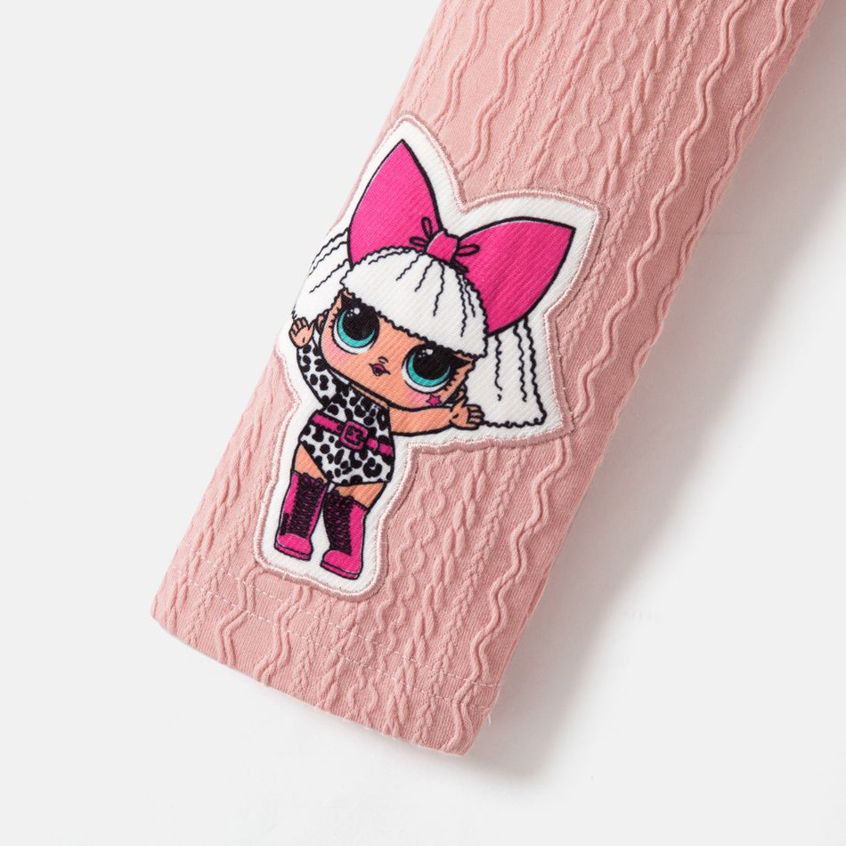 L.O.L. SURPRISE! Toddler Girl Cable Knit Textured Elasticized Leggings Pink big image 3