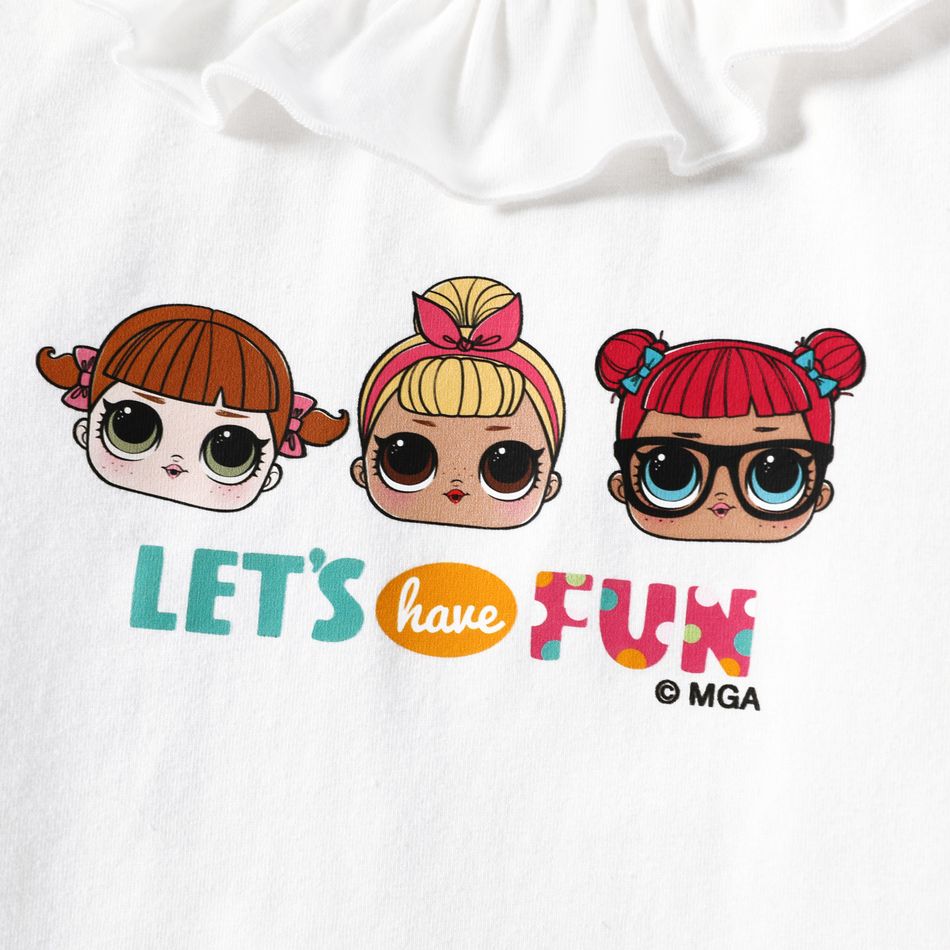 L.O.L. SURPRISE! Toddler Girl Ruffled Character Print Long-sleeve Cotton Tee White big image 2