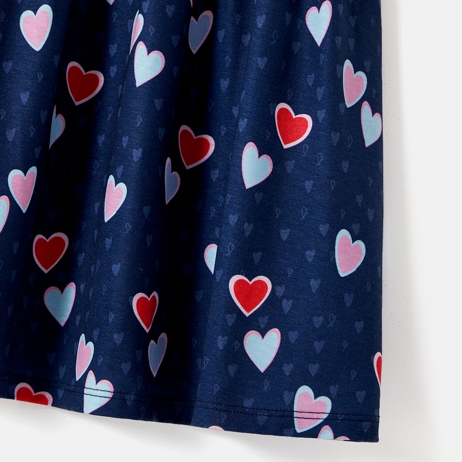 Naia Toddler/Kid Girl Heart Print/Blue Bowknot Design Slip Dress royalblue big image 4