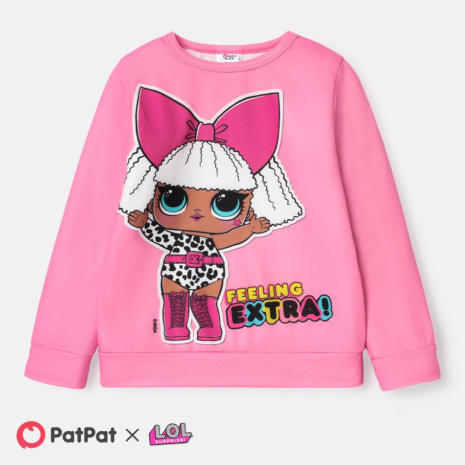 L.O.L. SURPRISE! Kid Girl Letter Characters Print Pullover Sweatshirt PINK-1