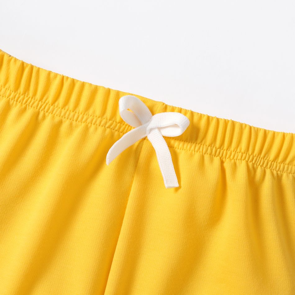 Kid Boy/Kid Girl Solid Color Elasticized Pants Yellow big image 3