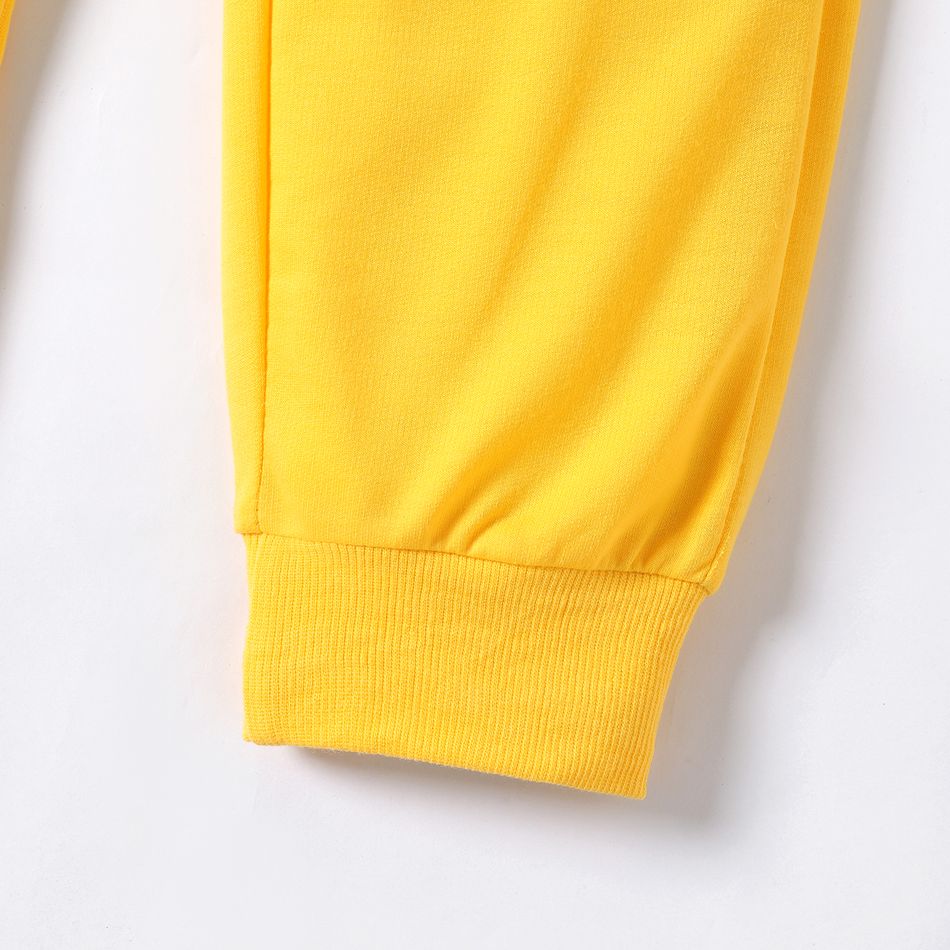 Kid Boy/Kid Girl Solid Color Elasticized Pants Yellow big image 4