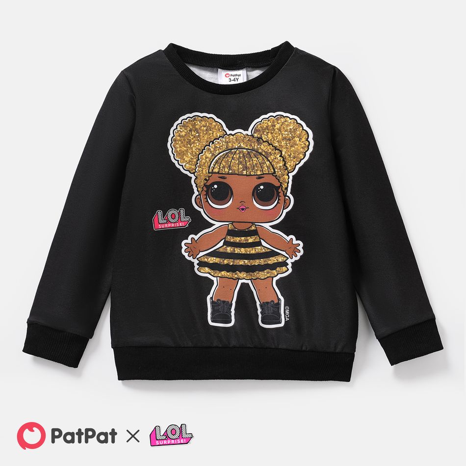 L.O.L. SURPRISE! Toddler Girl Character Print Pullover Sweatshirt Black