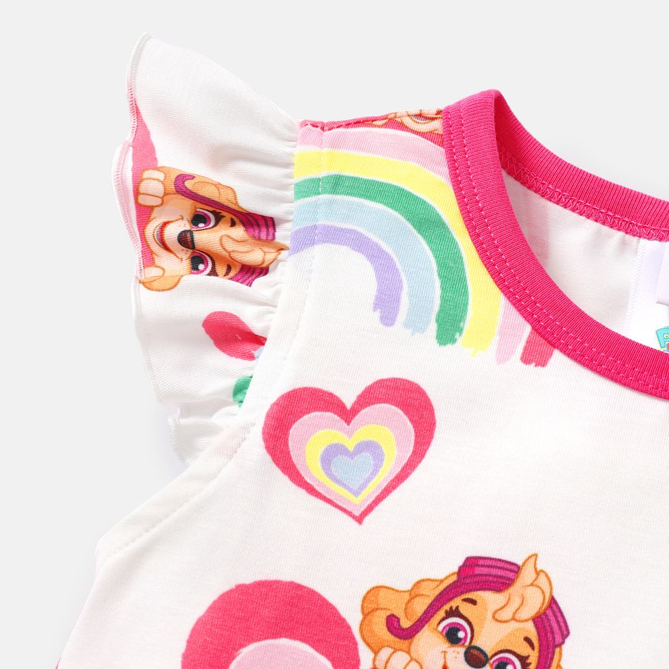 PAW Patrol Toddler Girl Naia Rainbow Print Flutter-sleeve Dress Colorful big image 4