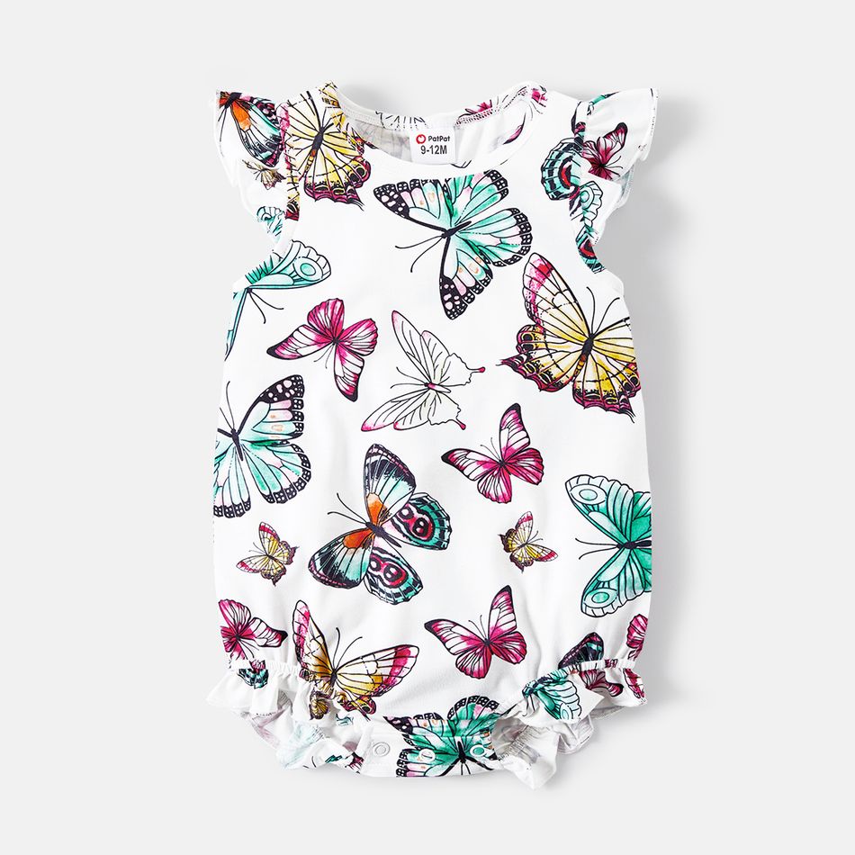Mommy and Me Short-sleeve Allover Butterfly Print Naia Tee White big image 8