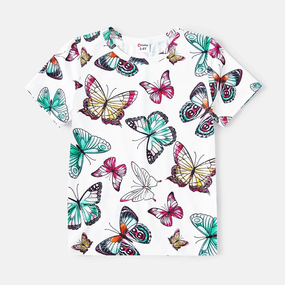 Mommy and Me Short-sleeve Allover Butterfly Print Naia Tee White big image 5