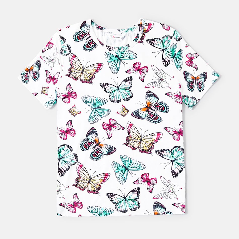 Mommy and Me Short-sleeve Allover Butterfly Print Naia Tee White big image 2