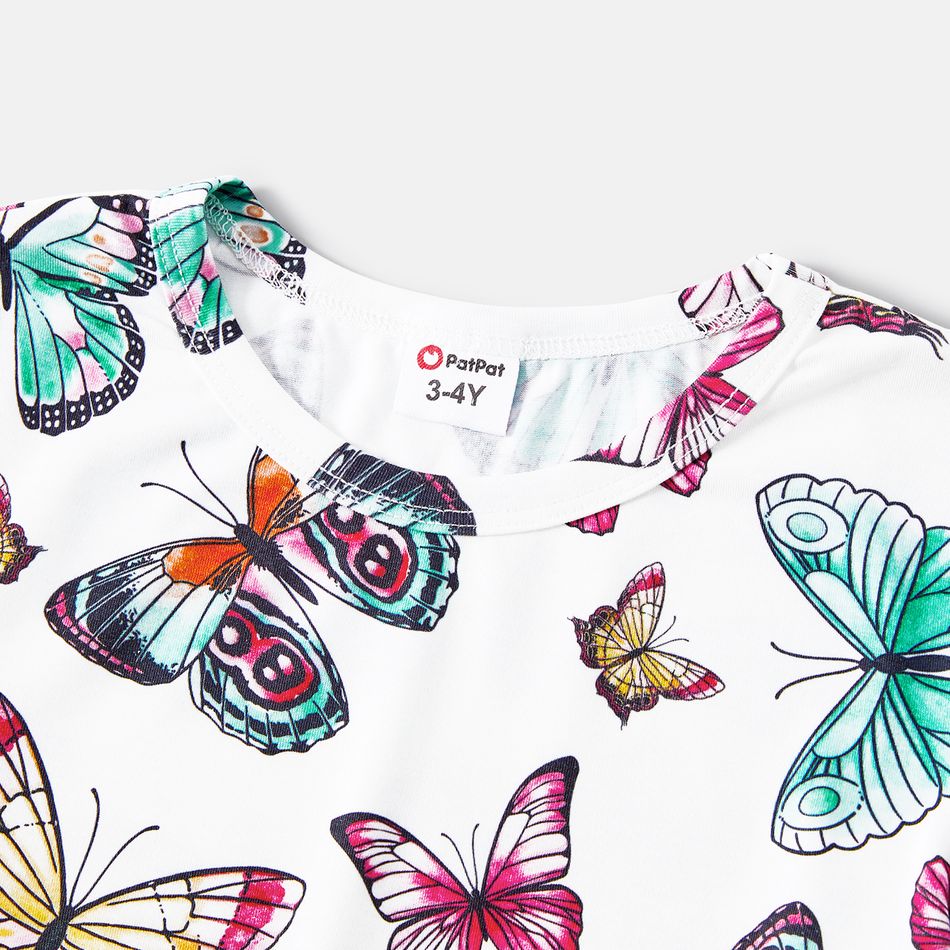 Mommy and Me Short-sleeve Allover Butterfly Print Naia Tee White big image 7