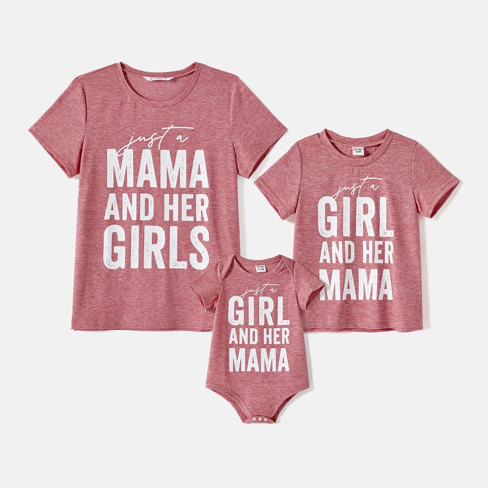 Mommy and Me Short-sleeve Letter Print Tee rediance big image 1