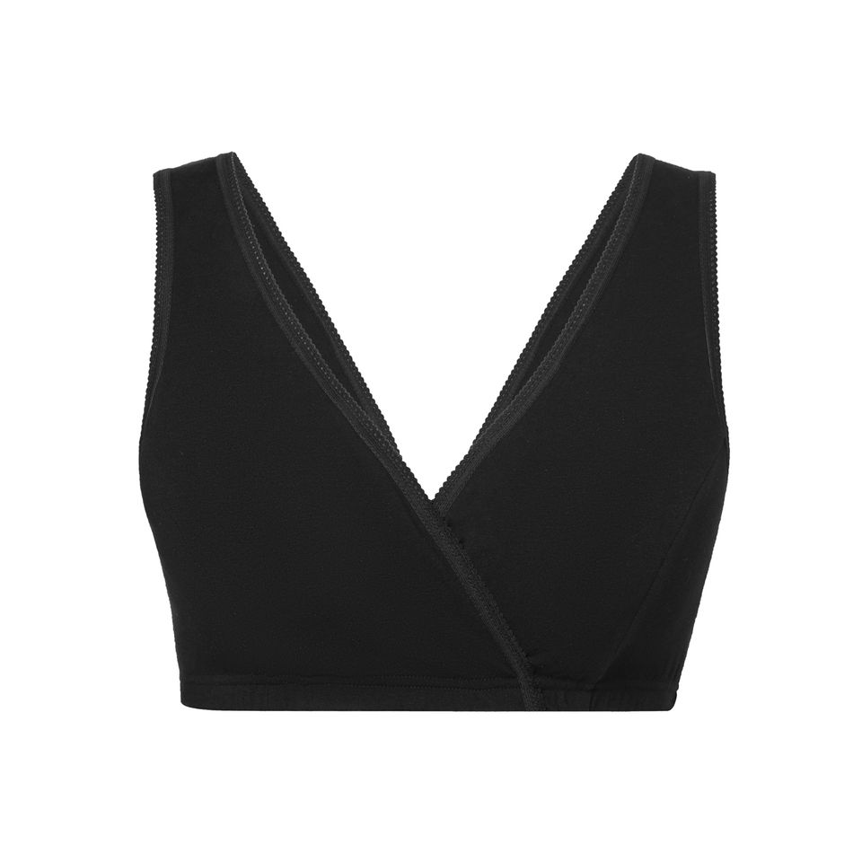 Nursing Black Wrap Bra Black big image 4