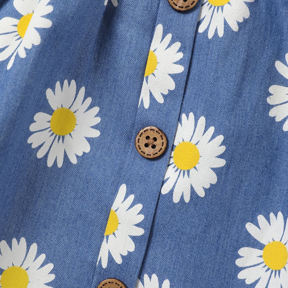 Baby Girl Allover Daisy Floral Print Cut Out Tank Dress DENIMBLUE big image 4