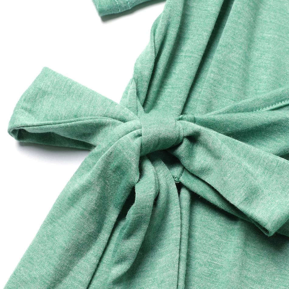 Maternity Wrap Knot Side Short-sleeve Bodycon Dress Mint Green big image 5